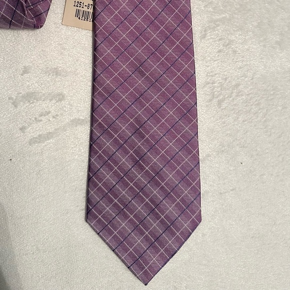 Guy Laroche Other - Vintage Guy Laroche Purple Plaid 100% Silk Men’s Neck Tie New with Tags Italy